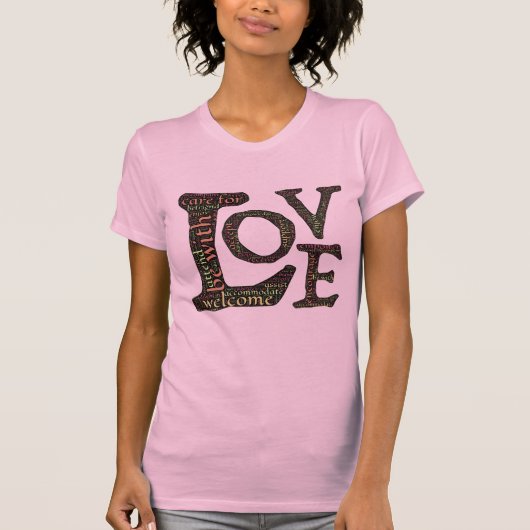 Mooie, LOVE WordArt - Spread Love & Compassion T-shirt (Voorkant)