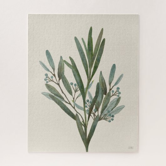 Mooie lozing | Sage Green Plant Legpuzzel (Verticaal)