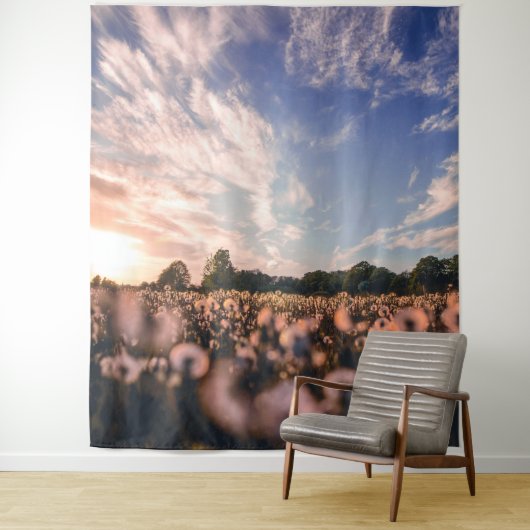 Mooie lucht boven de vlakte wandkleed (In situ)