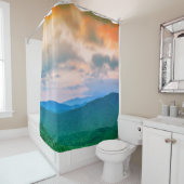 Mooie lucht, rode wolken douchegordijn (In situ)