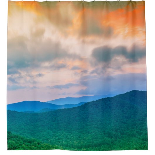 Mooie lucht, rode wolken douchegordijn (Voorkant)