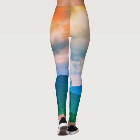 Mooie lucht, rode wolken leggings (Achterkant)