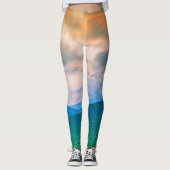 Mooie lucht, rode wolken leggings (Voorkant)