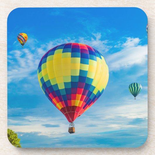 Mooie luchtballonnen bier onderzetter (Voorkant)