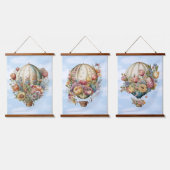 Mooie  luchtballonnen en bloemen hangend wandkleed (Driedubbel)