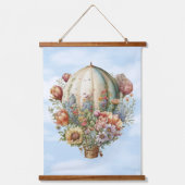 Mooie  luchtballonnen en bloemen hangend wandkleed (Voorkant)