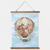 Mooie luchtballonnen en bloemen hangend wandkleed (Voorkant)