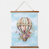 Mooie luchtballonnen en bloemen hangend wandkleed (Voorkant 2)