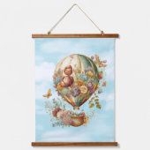 Mooie  luchtballonnen en bloemen hangend wandkleed (Voorkant 3)