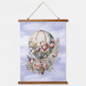 Mooie  luchtballonnen en bloemen hangend wandkleed (Voorkant)