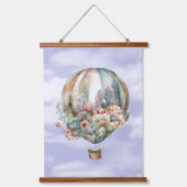 Mooie  luchtballonnen en bloemen hangend wandkleed (Voorkant 2)