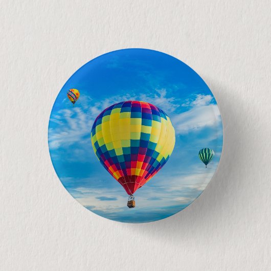 Mooie luchtballonnen ronde button 3,2 cm (Voorkant)