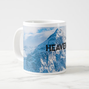 Mooie luchtblauwe kleur afbeelding tekst specialty grote koffiekop