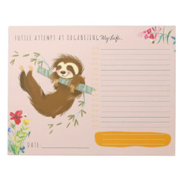 Mooie Luiaard Dagelijkse Planner Gepersonaliseerde Notitieblok