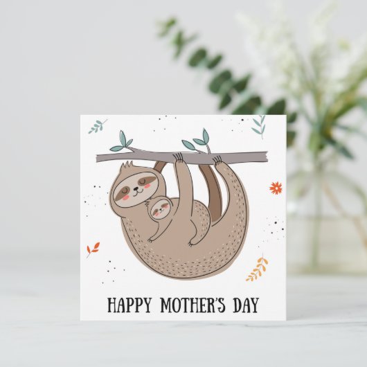 Mooie Luiaard Kerstkaart (Staand voorkant)