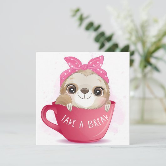 Mooie Luiaard Kerstkaart (Staand voorkant)