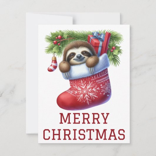 Mooie Luiaard Kerstkaart (Voorkant)