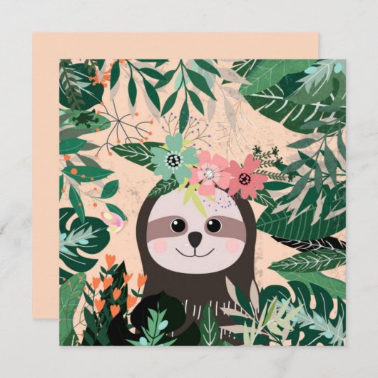 Mooie luiaard kerstkaart (Voorkant / Achterkant)