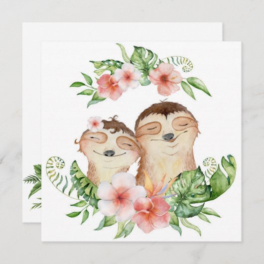 Mooie Luiaard Kerstkaart (Voorkant / Achterkant)