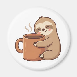 Mooie Luiaard Koffie Sticker Magneet