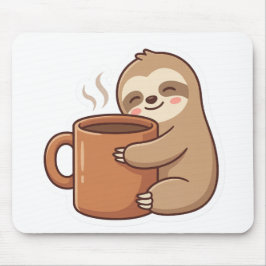 Mooie Luiaard Koffie Sticker Muismat
