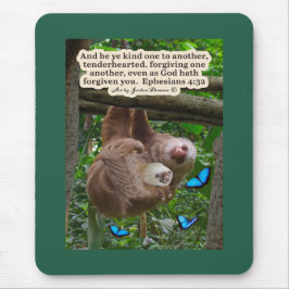 Mooie luiaard Schrift: Efeziërs 4:32 Muismat