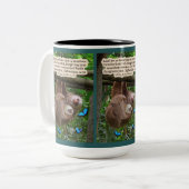 Mooie luiaard Schrift: Efeziërs 4:32 Tweekleurige Koffiemok (Voorkant links)