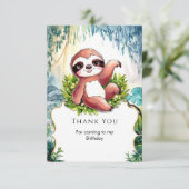 Mooie Luiaard Verjaardag Bedankkaart (Staand voorkant)