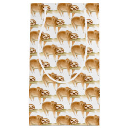 Mooie luie sloths waterverfschilderkunst klein cadeauzakje