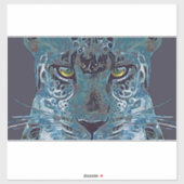 Mooie luipaard blauwe ogen, gouden ogen sticker hu (Vel)