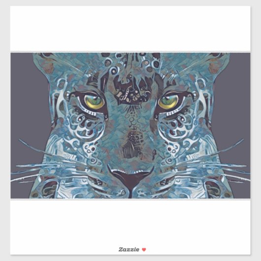 Mooie luipaard blauwe ogen, gouden ogen sticker hu (Vel)