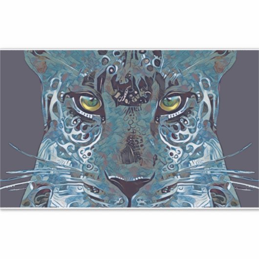 Mooie luipaard blauwe ogen, gouden ogen sticker hu (Voorkant)