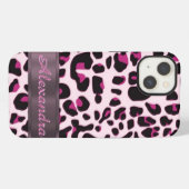 Mooie luipaard dierprint gepersonaliseerd iPhone hoesje (Achterkant horizontaal)