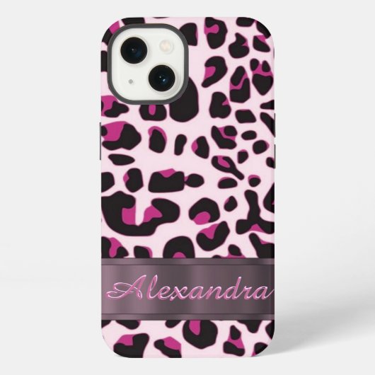 Mooie luipaard dierprint gepersonaliseerd iPhone hoesje (Achterkant)