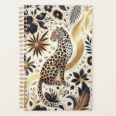 Mooie luipaard en gouden glitter planner (Voorkant)