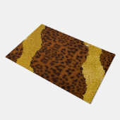 Mooie Luipaard Jaguar Dierprint Met Glitters Deurmat (Schuin)