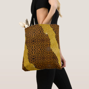 Mooie Luipaard Leer Dierenprint Met Glitters Tote Bag