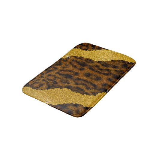 Mooie Luipaard Leer Dierprint Met Glitters Badmat (Gekanteld)