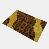 Mooie Luipaard Leer Dierprint Met Glitters Deurmat (Schuin)