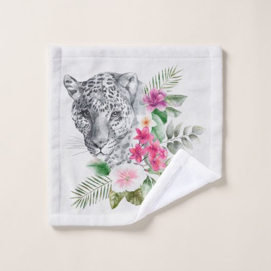 Mooie luipaard met grijze strepen bad handdoek (Wasdoekje)