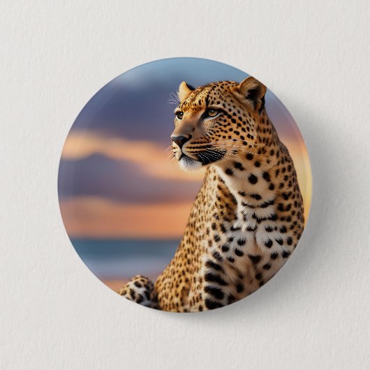 Mooie luipaard ronde button 5,7 cm (Voorkant)