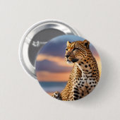 Mooie luipaard ronde button 5,7 cm (Voorkant /achterkant)