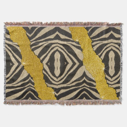 Mooie Luipaard Zebra Dierprint Met Glitters Deken (Voorkant)