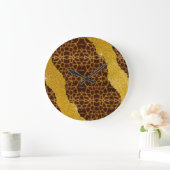 Mooie Luipaardprint Met Glitters Grote Klok (Huis)