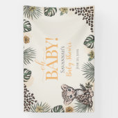 Mooie Luipaardwelp Geel Baby Shower Spandoek (Verticaal)