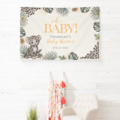 Mooie Luipaardwelp Geel Baby Shower Spandoek (Insitu)