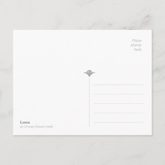 Mooie Luna maangodin Hallé CC1171 Briefkaart (Achterkant)