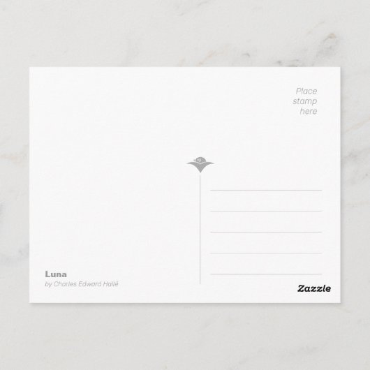 Mooie Luna maangodin Hallé CC1171 Briefkaart (Achterkant)