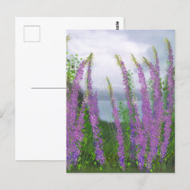 Mooie Lupine Bloemen Aan Het Meer Briefkaart