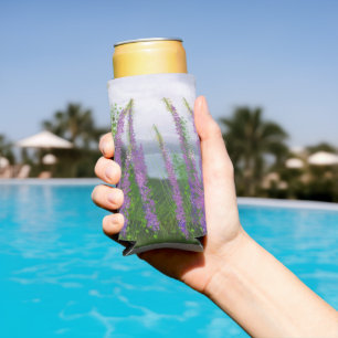 Mooie Lupine Bloemen Bij Het Meer Seltzer Blikjeskoeler